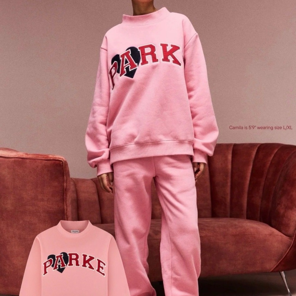 PARKE JEAN HEART VARSITY MOCKNECK